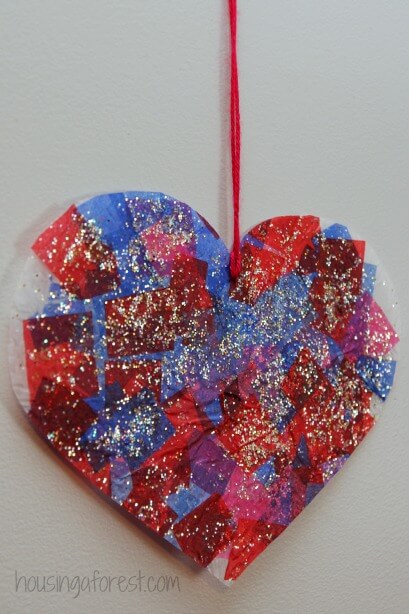 Simple & Easy Heart Suncatcher Craft For Preschoolers