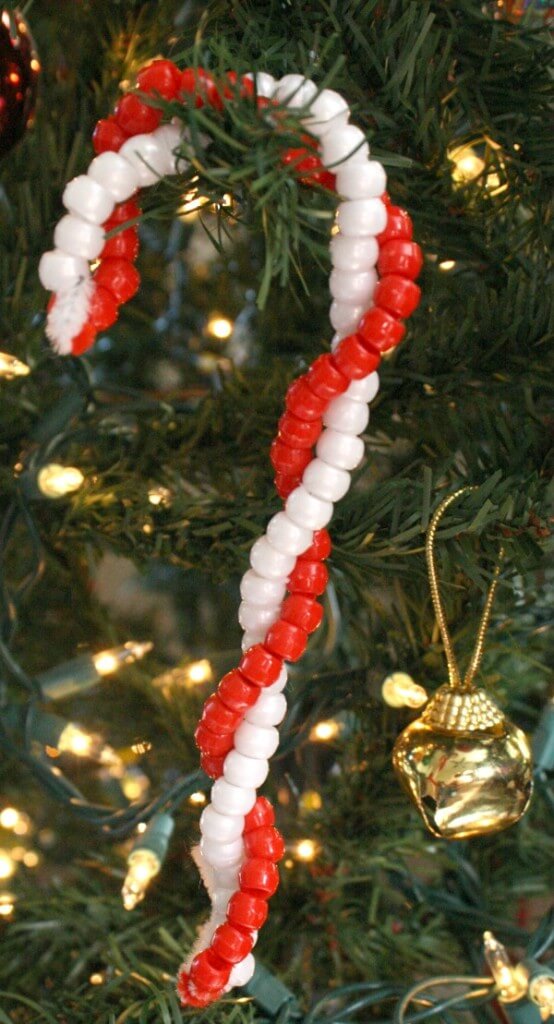 Simple Candy Cane Ornamental Craft For Kids To Make