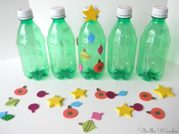 Simple Christmas Tree Made With Recycled Plastic Bottles