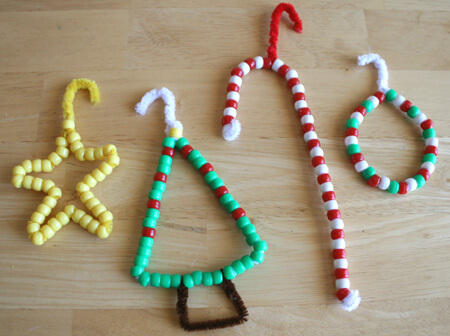 Simple Pony Bead Decoration Crafts For Christmas Tree