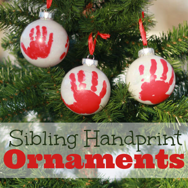 Simple Handprint Ball Ornament Craft For Christmas Decoration DIY Baby Keepsake Decoration Craft Ideas For Christmas 