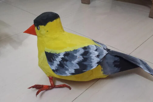 Simple Paper Mache Goldfinch Bird Craft For Kids