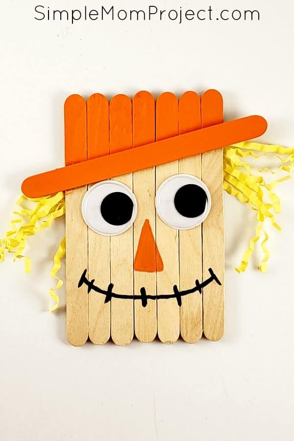 Simple Popsicle Stick Crafts Using Google Eyes Popsicle Stick Scarecrow Crafts For Kids