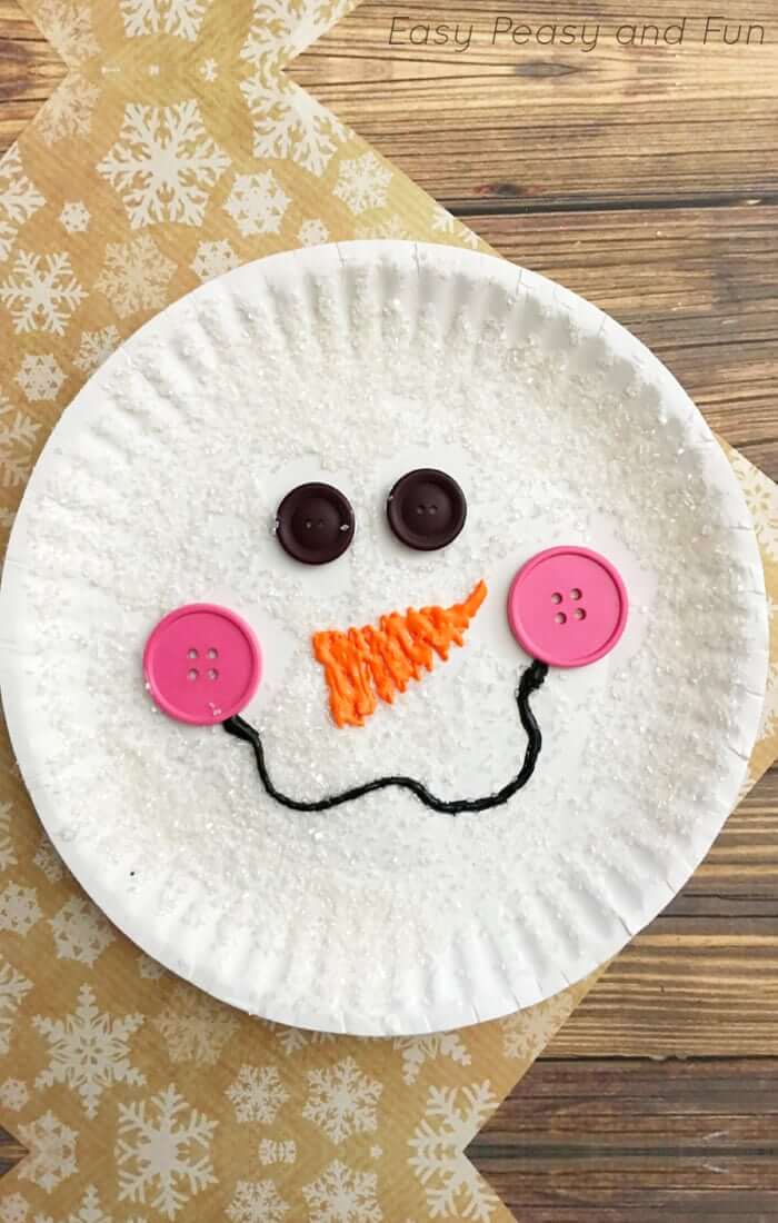 Simple Snowman Craft Using Paper Plate At Home For Kids