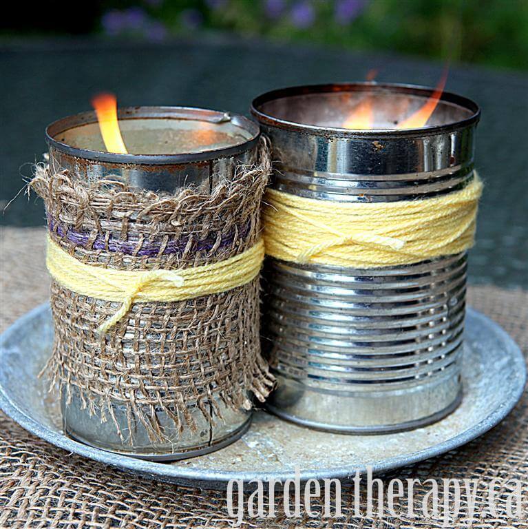 Simple Tin Candle Holder Dressing Idea Using Yarn Crafts to make with yarn without knitting