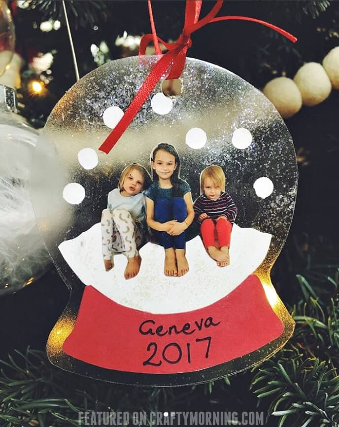 Snow Globe Ornament Craft With Template & Laminated Sheet
