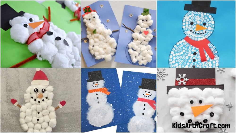 Snowman Craft With Cotton Balls