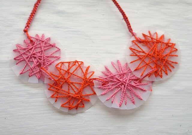 String Art Thread Necklace Craft Idea