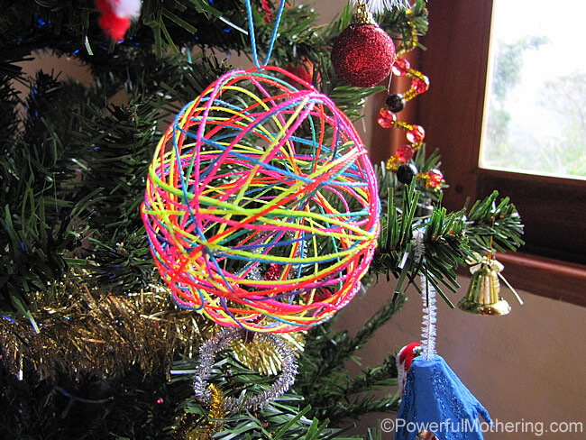 DIY Christmas Yarn Ornaments