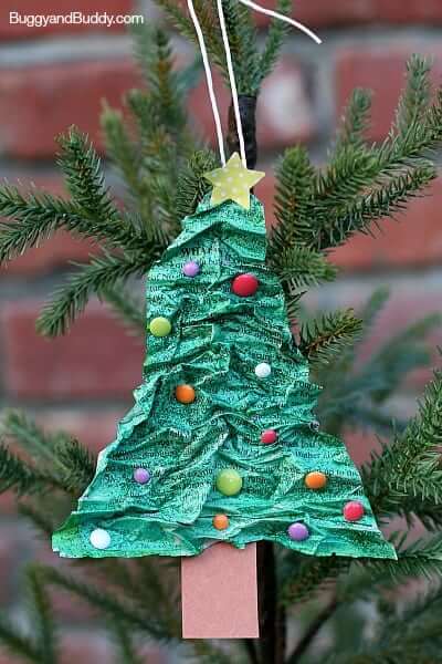 Super Fun Christmas Tree Ornament Using Flour And Newspaper