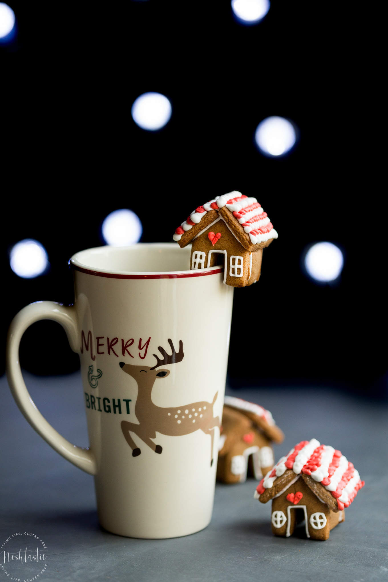 Tiny Gingerbread House Mug Topper Cookies For Decoration