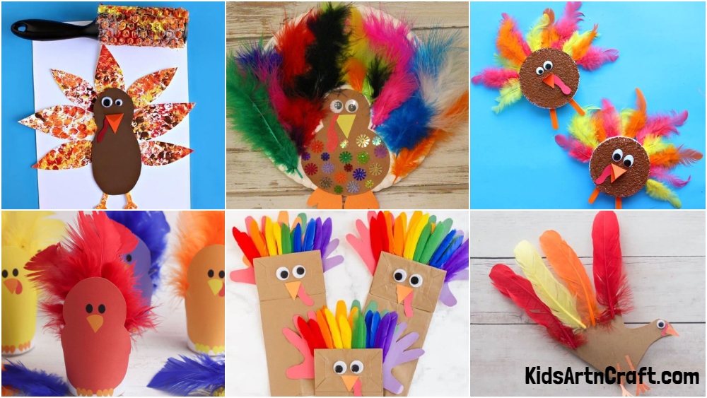 Turkey feather craft ideas