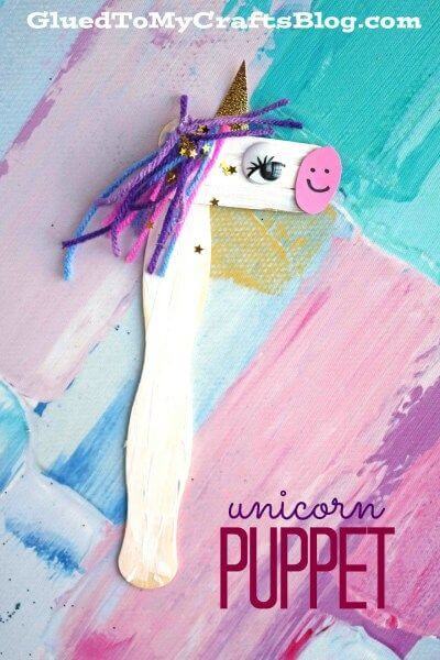 Unicorn Puppet Craft With Paper & Popsicle Stick