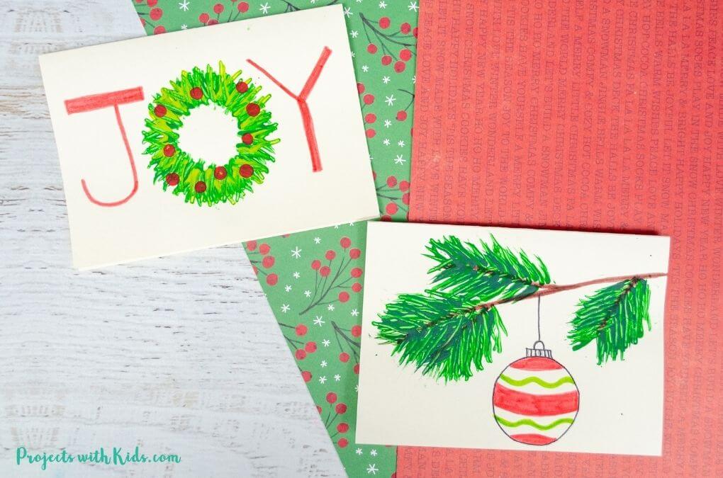Unique Christmas Card Project Using Fork For Kids DIY Christmas Art Projects
