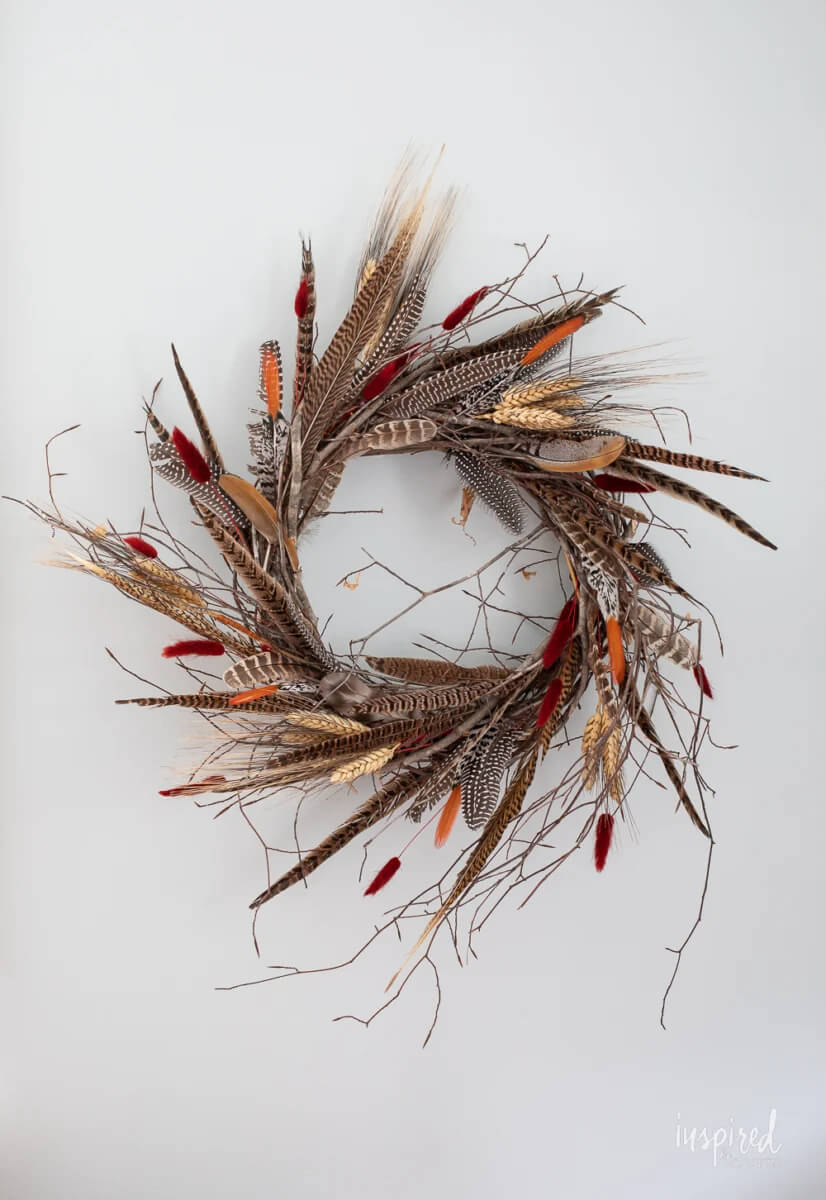 Unique Fall Wreath Craft Decorate For Home Feather Wreath Ideas