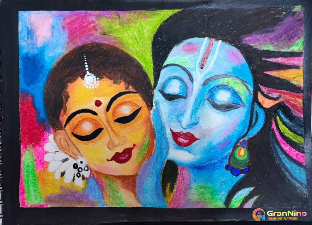 Very Beautiful Oil Pastel Face Art For Home Decor