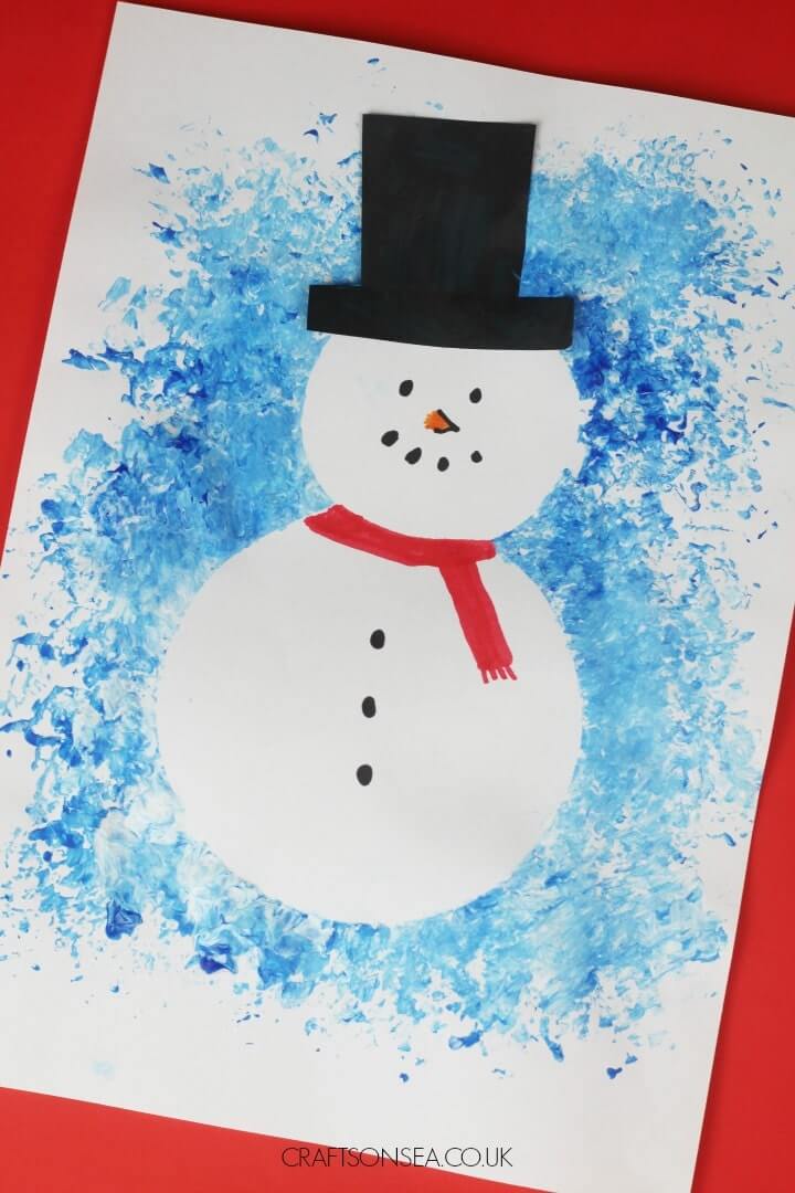 Very Easy Snowman Art & Craft With Free Template