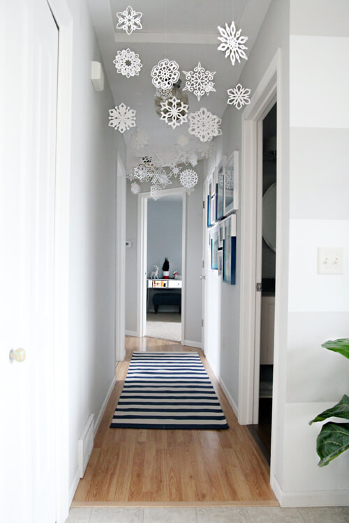 Very Simple Snowflake Christmas Decoration Idea On Terrace