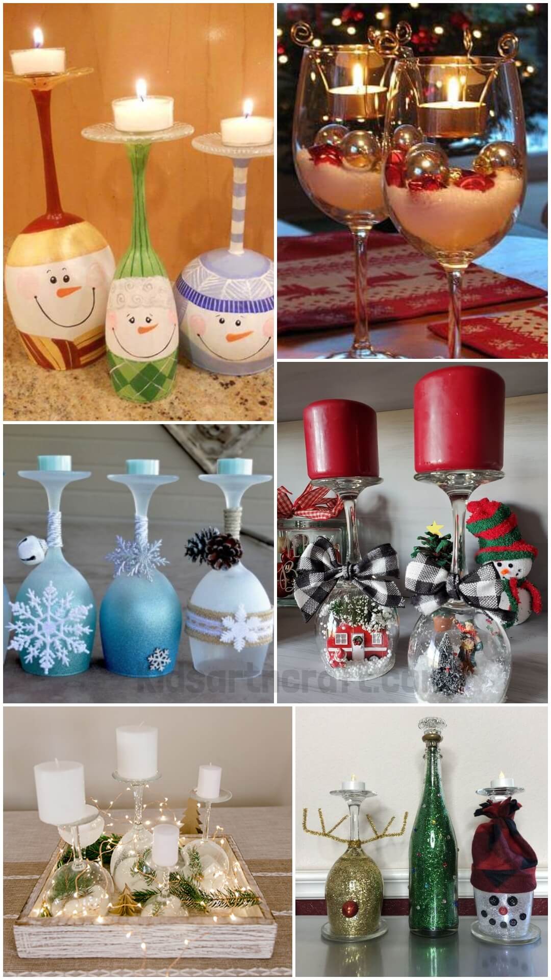 Wine Glass Candle Holder Decorations For Christmas