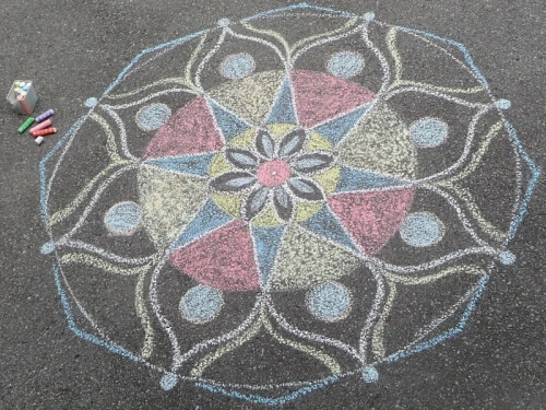 Wonderful Chalk Mandalas Art Project On SidewalkEasy Sidewalk Chalk Ideas