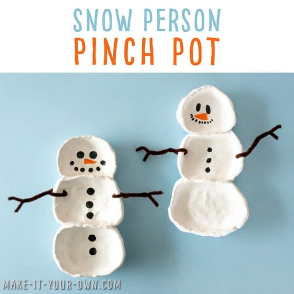 Wonderful Snowman Pinch Pot Craft Idea For Winter