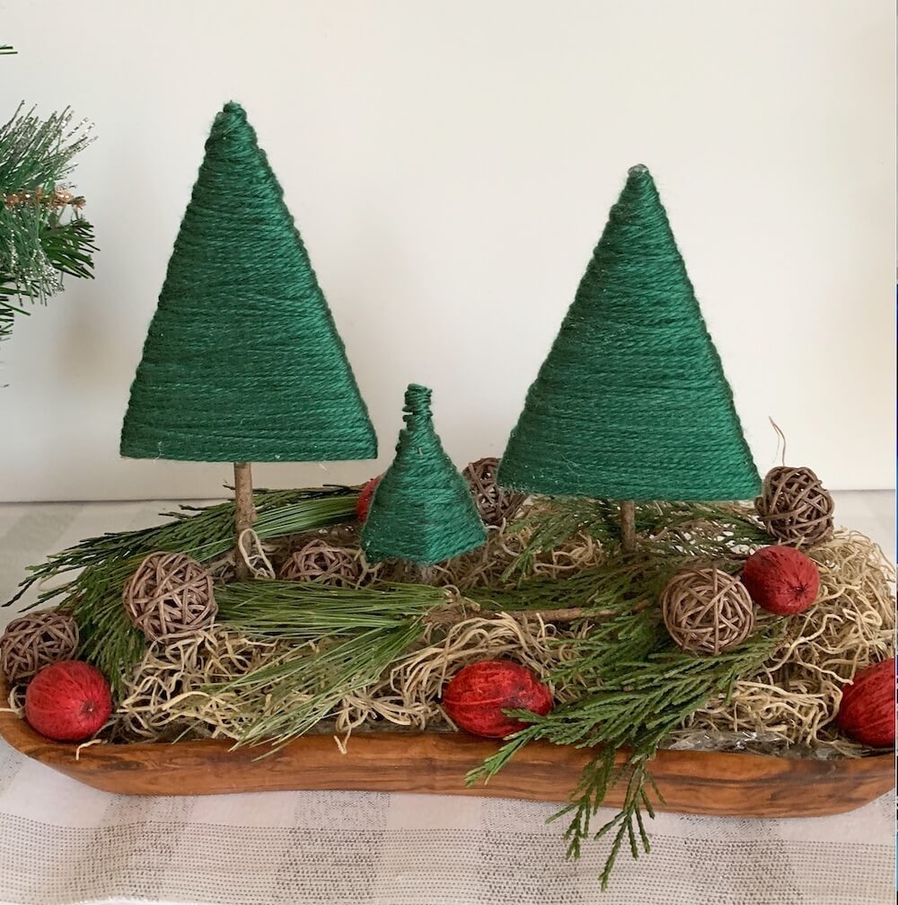 Yarn Wrapped Christmas Tree Decoration Craft Project For Home