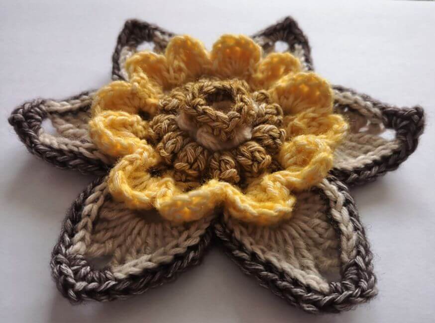 3 D Crochet Flower Design Idea