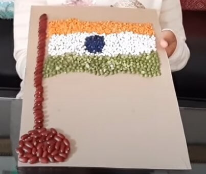 5 Min Independence Craft DIY Using Grains For Toddlers Indian Republic Day crafts & Activities For Kids