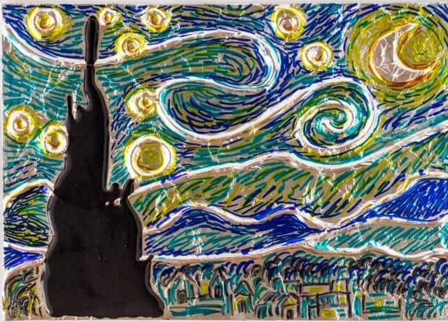 5 Minute Craft: Van Gogh Starry Night Aluminum Foil Art