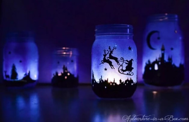 Adorable Mason Jar Lantern Art Idea For Winter