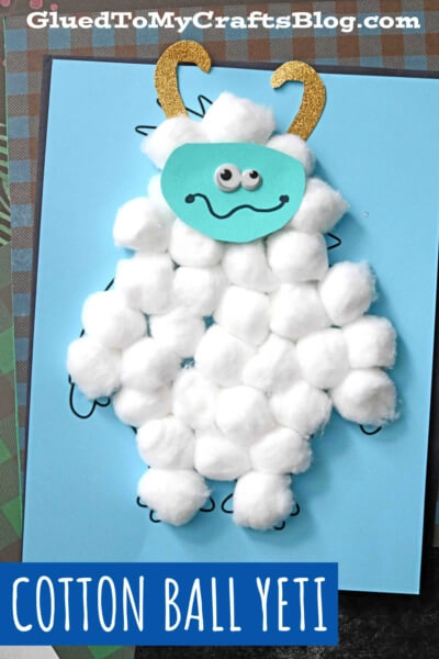 Adorable Yeti Craft Idea Using Cotton Balls