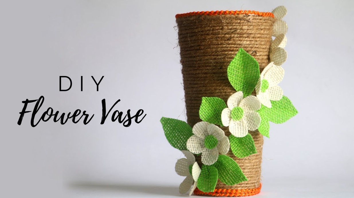 Amazing Paper Cup And Jute Rope Flower Vase Craft DIY For Kids