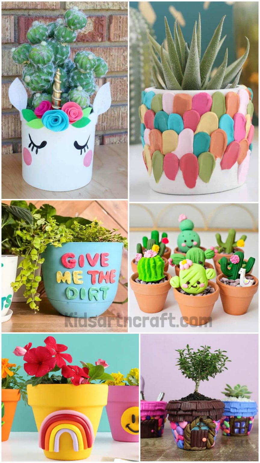 Polymer Clay Planter Crafts Ideas Kids Art & Craft