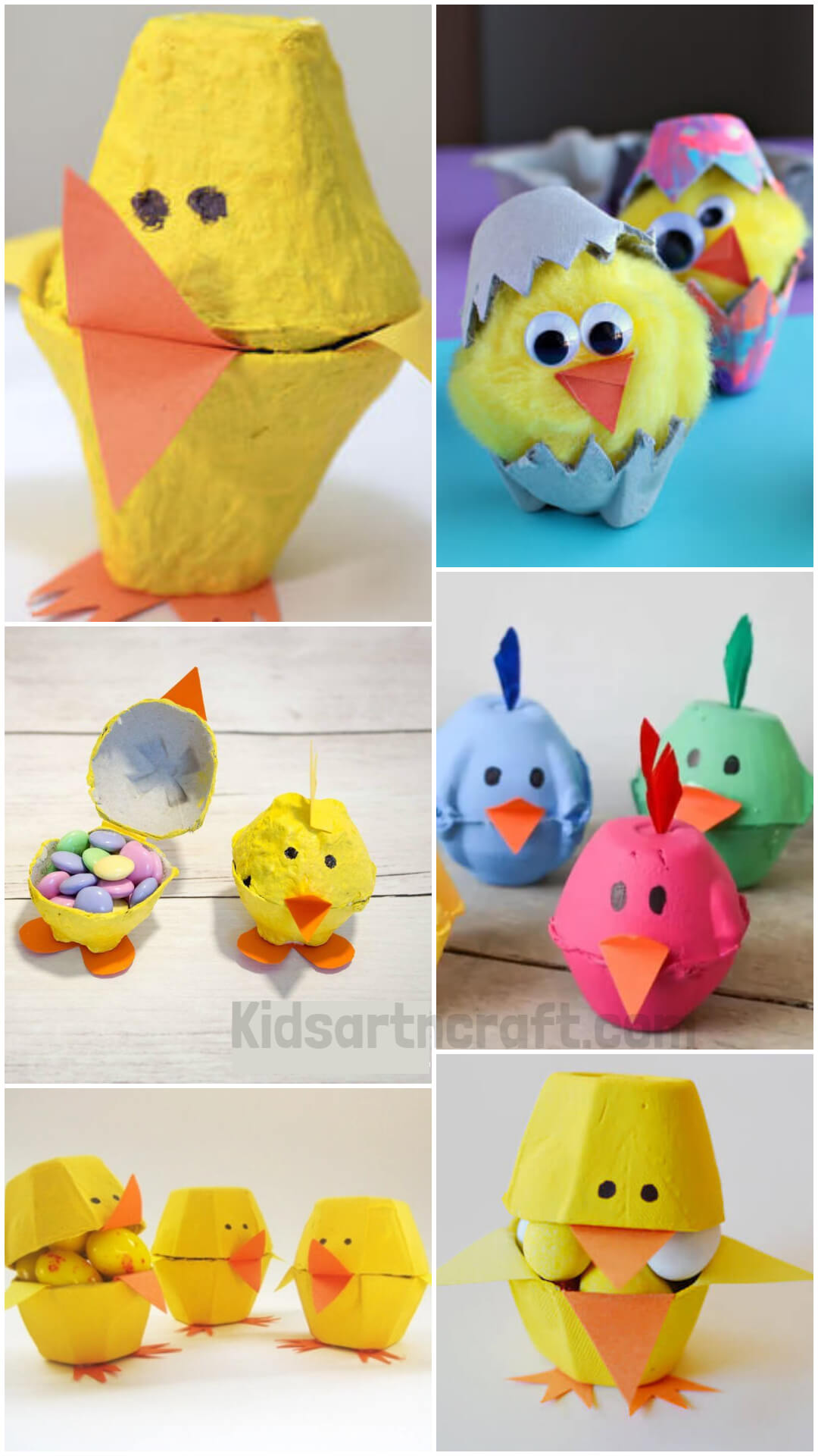 Beautiful Egg Carton Chicks Crafts