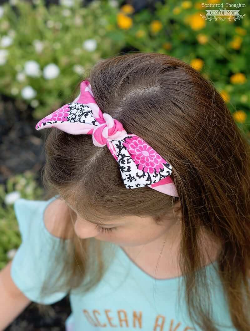 Beautiful Tie On Hairband DIY Project From Scrap: Sewing Projects With Scraps