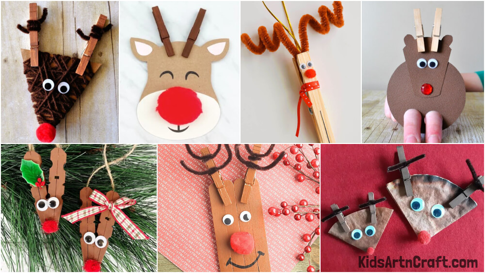 Clothespin Reindeer Crafts Featured Image