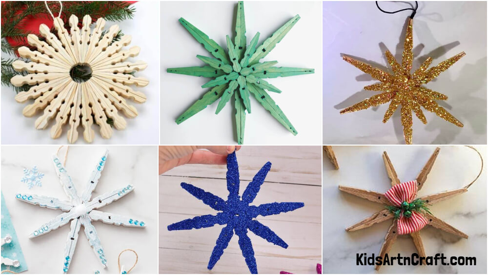 Clothespin Snowflake Ideas Featured Image