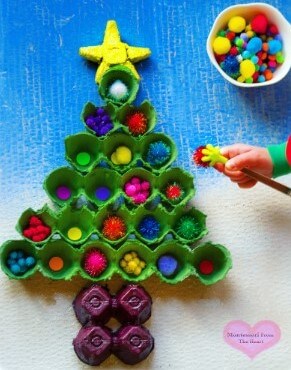 Colorful Egg Carton Christmas Tree Craft Idea With Egg Carton