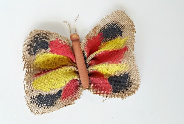 Colourful Burlap Sack Butterfly Craft 