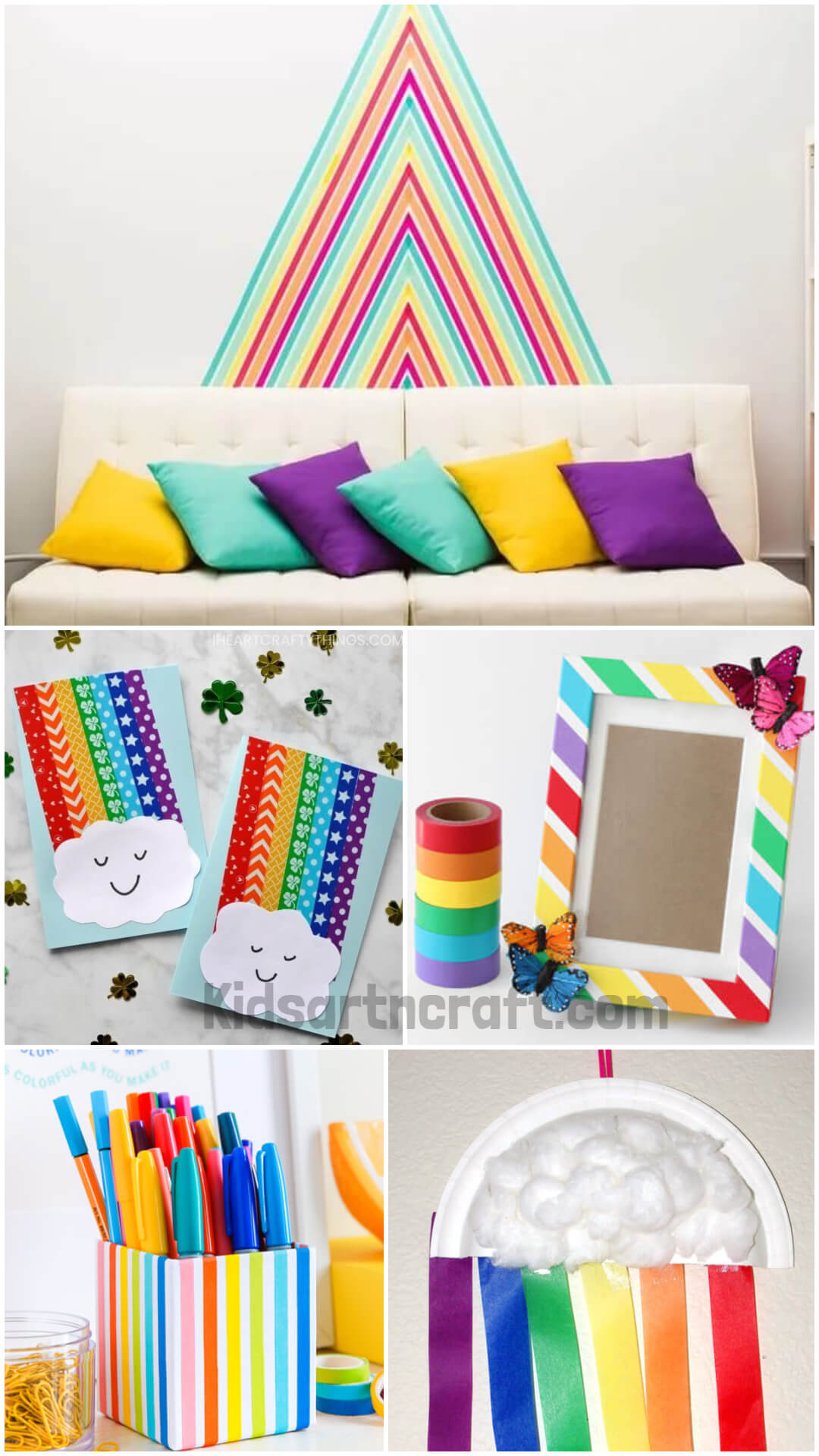 Crafty & Attractive Rainbow Washi tape Craft Ideas