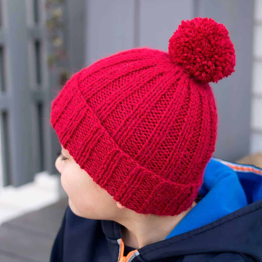 Cute Pim-Pom Hat Knitting Pattern: : Easy Knit Hat Patterns