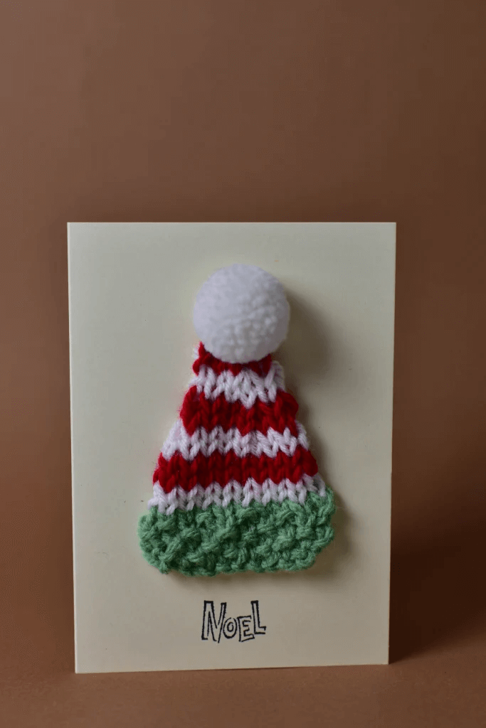 Cute Yarn Christmas Hat Knitting Pattern