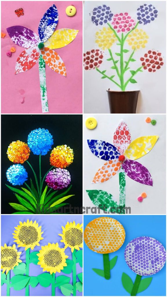 DIY Bubble Wrap Flowers for Kids Kids Art & Craft
