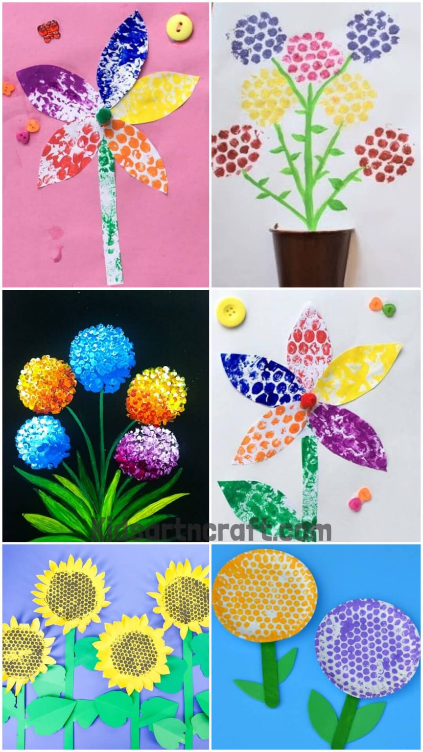 DIY Bubble Wrap Flowers for Kids Kids Art & Craft