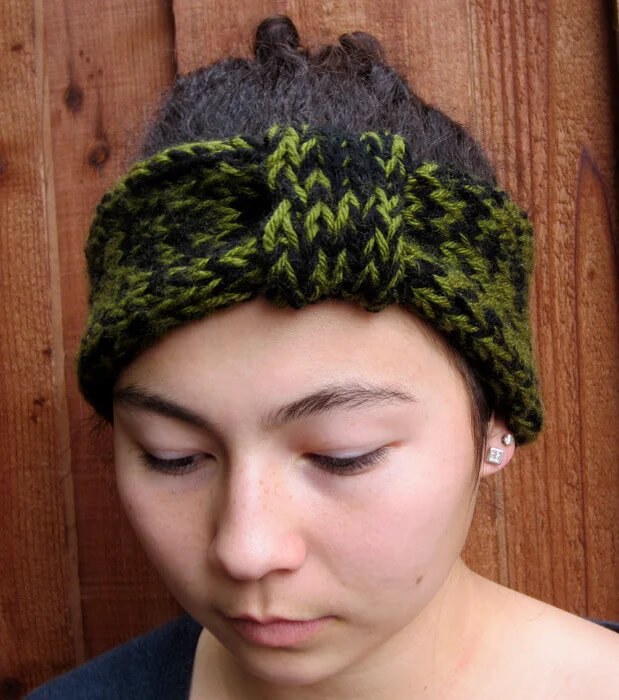 Double Shaded Hand Knit Headband : Headband Knitting Patterns