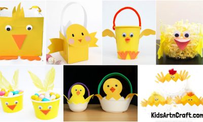 Easter Chick Basket Crafts for Kids Featured Image