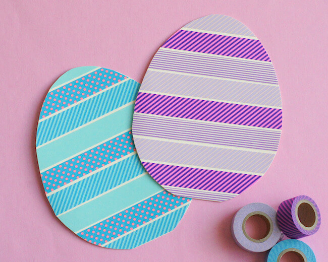 Easter egg decoration craft using washi tape
