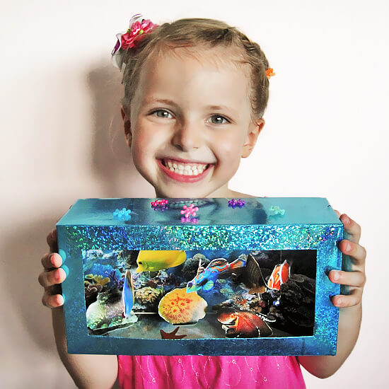 Easy And Fun Tissue Box Aquarium Craft For Kids