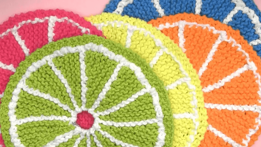 Easy Circular Dishcloth Knit Pattern