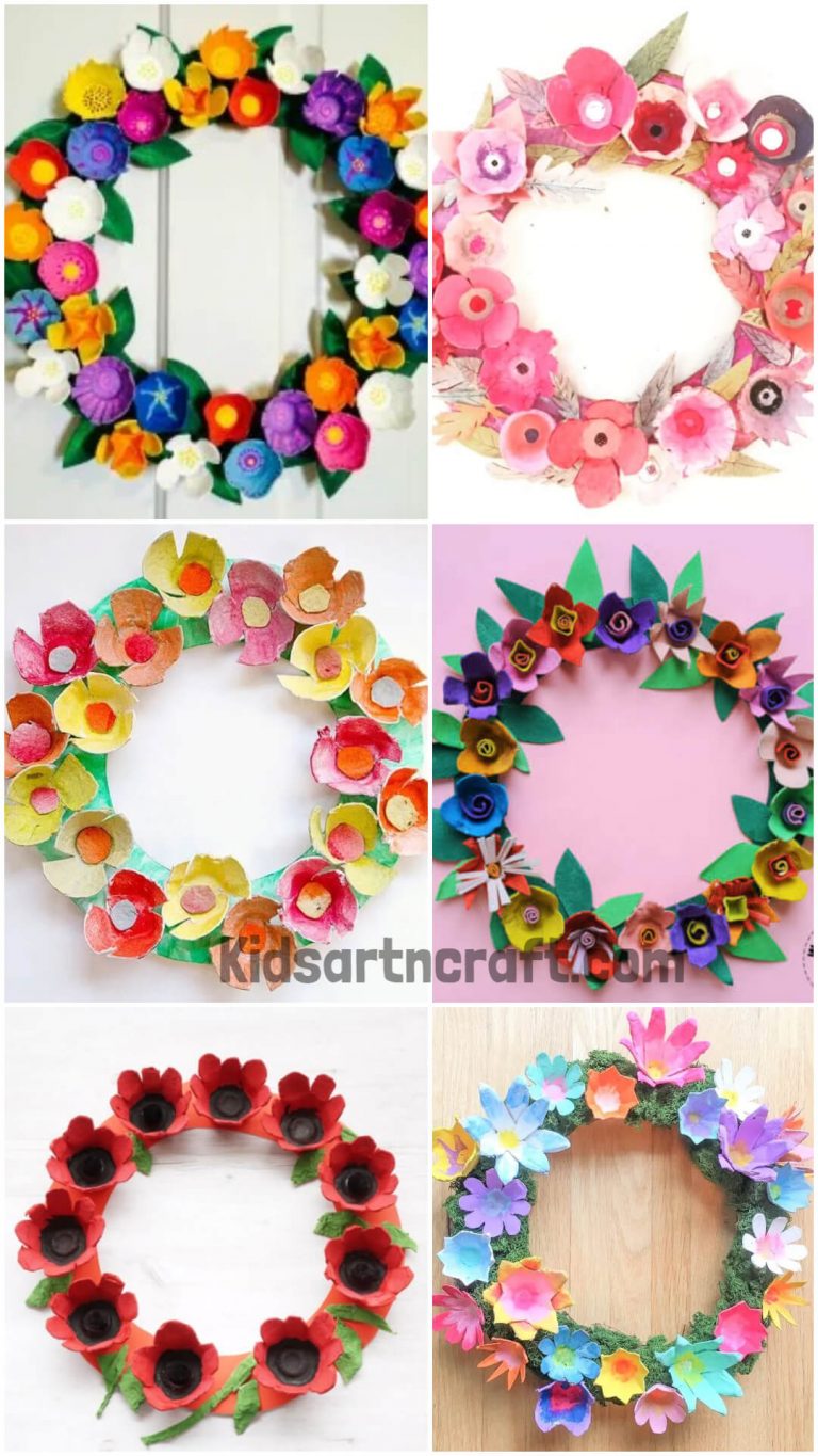Easy Egg Carton Flower Wreath Crafts for Kids Kids Art & Craft